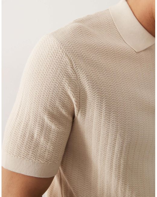 SELECTED – polohemd in Natural für Herren