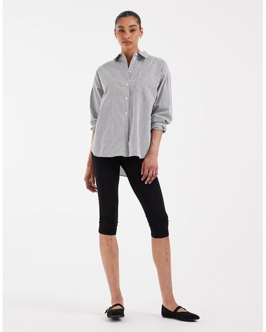 JJXX Gray Jamie Oversized Striped Poplin Shirt