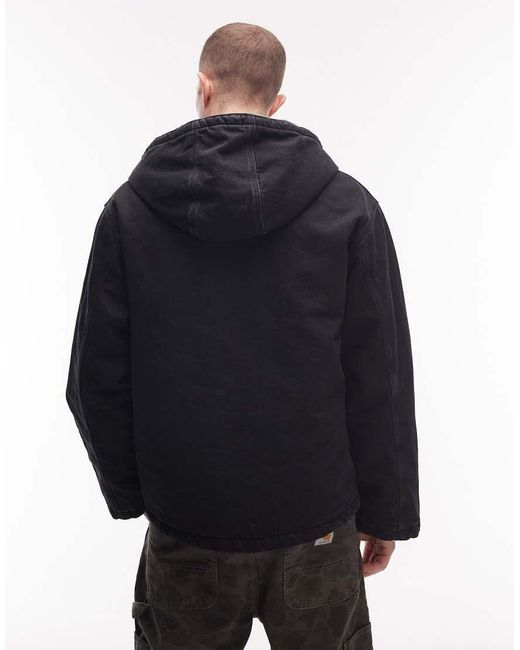 Carhartt Blue Cleveland Oversized Hooded Denim Jacket for men