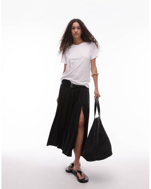 ARKET White Linen Blend Relaxed Top With Seamed Long Sleeves