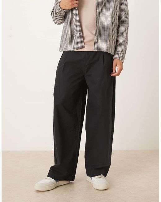 ASOS Black Oversized baggy Trousers for men