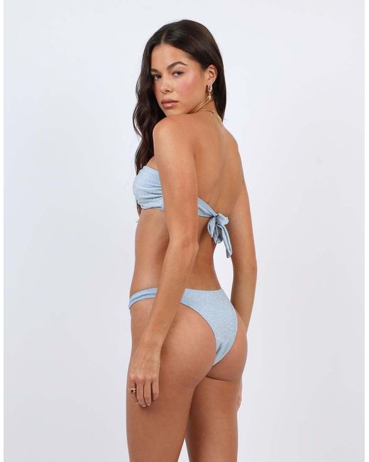 SIMMI Blue Glitter Bikini Bottoms With Hardware Detail