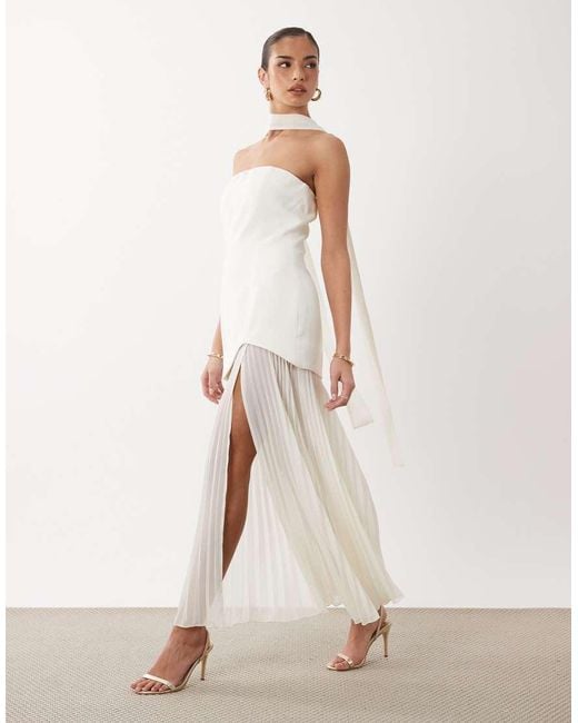 Gina Tricot Natural Dropped Waist Scarf Maxi Dress