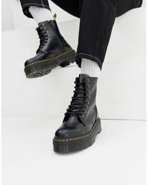 Dr. Martens Black Jadon 8-eye Smooth Leather Platform Boots for men