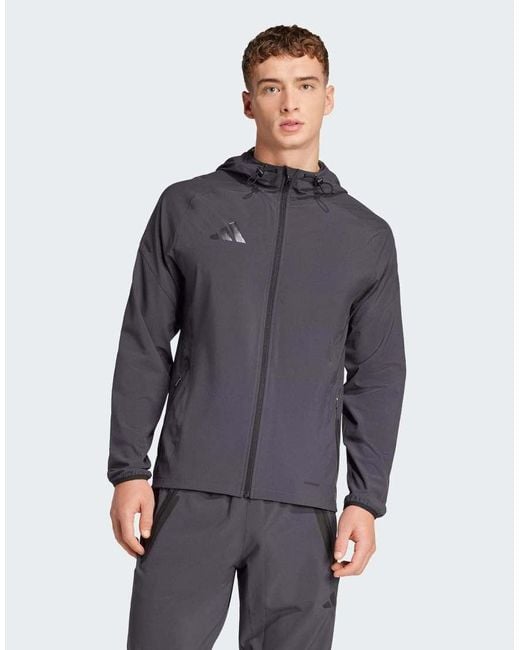 Adidas Originals Gray Adidas Football Tiro 25 Pro Vis Tech Travel Jacket for men