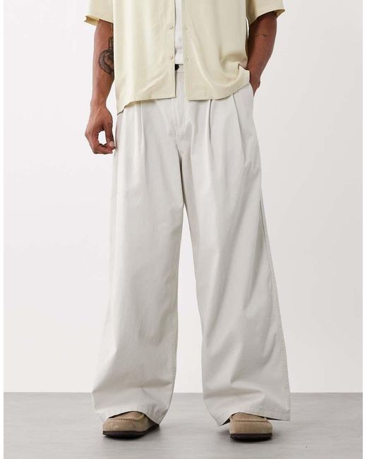 Weekday White Oversized Chino Pants for men