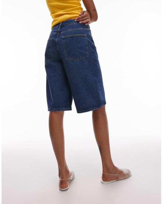 ARKET Blue Mid Waist Five Pocket Loose Denim Twill Shorts