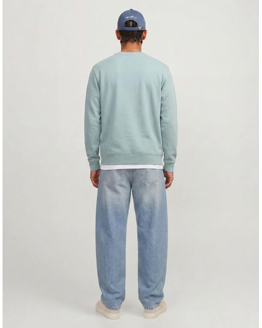 Jack & Jones Blue Sweatshirt With Script Logo for men