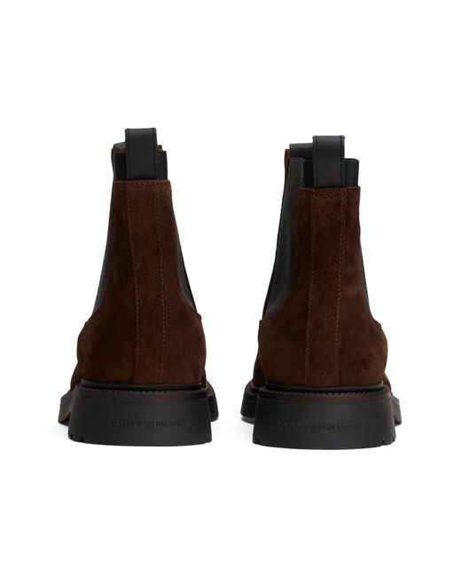 Tommy Hilfiger Brown Leather Suede Comfort Chelsea Boot for men