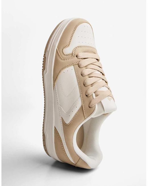 Bershka White Contrast Trainers