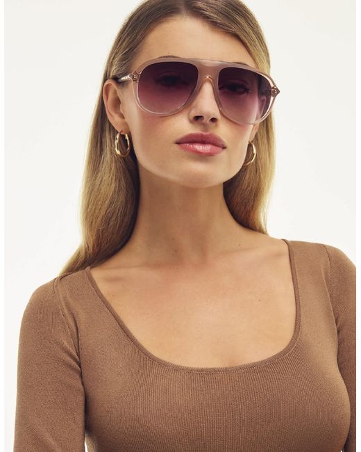 Quay Brown Quay Chart Topper Aviator Sunglasses