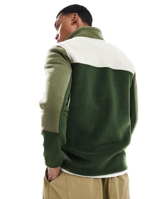 Sweat oversize color block en polaire à col zippé - foncé ASOS pour homme en coloris Green