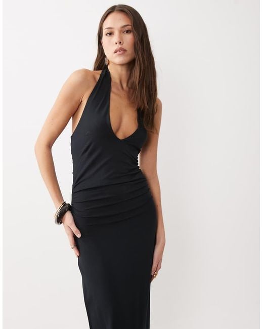 ASOS White Tie Back Halter Midi Dress