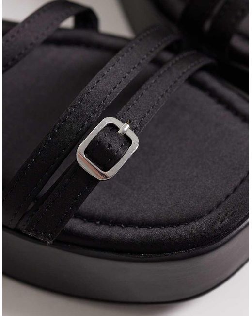 ASOS Black Fleetwood Strappy Flat Sandal