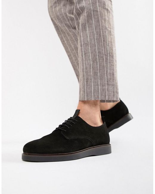H by Hudson Barnstable Derby Shoes In Black Suede for Men | Lyst UK