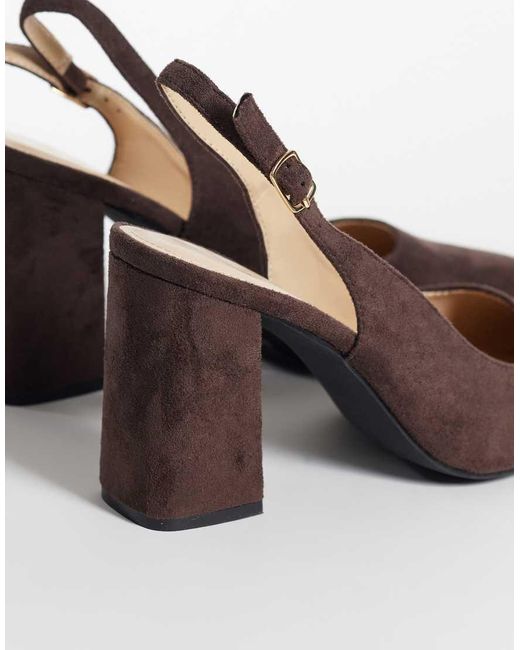 SEQWL Blue Hogan Sling Back Block Heeled Sandals