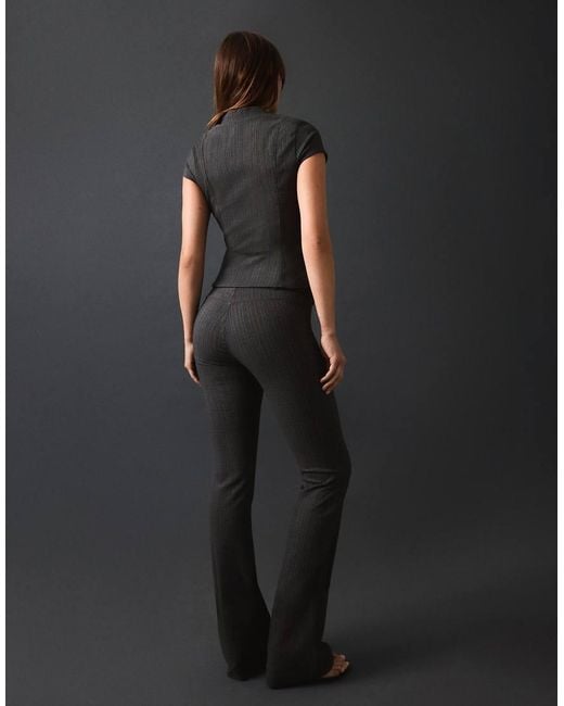 Bershka Black Petite Bengaline Flared Trousers