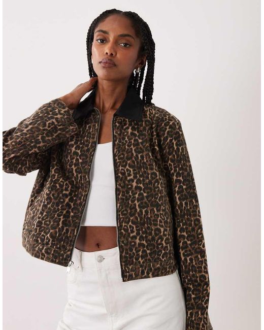 Brave Soul Brown Barn Jacket With Contrast Cord Collar