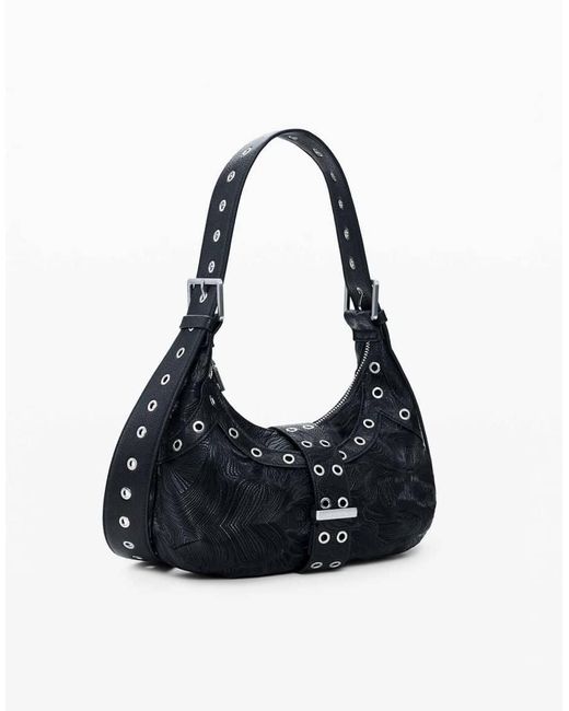 Desigual Black Studded Embossed Bag