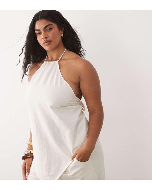 Esmee Curve Natural Halterneck Beach Top