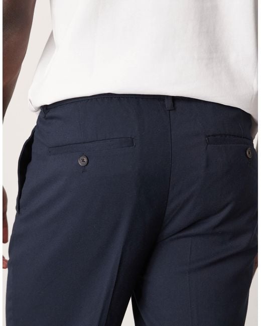 SELECTED Blue Relaxed Tapered Fit Waistband Trouser for men
