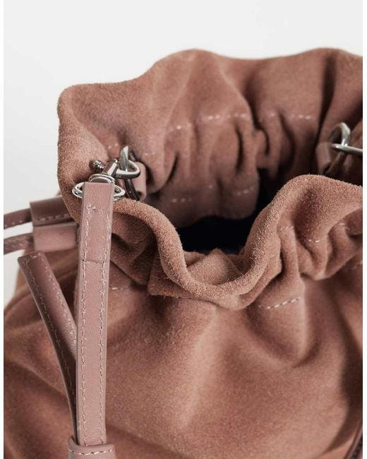 ASOS Brown Suede Pouch Grab Bag