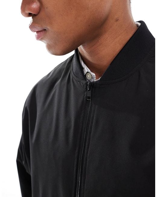 Jack & Jones Black Oversized Bomber Jacket for men