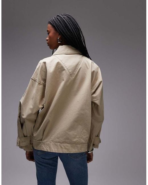 Mango Natural Oversized Boxy Trench Coat