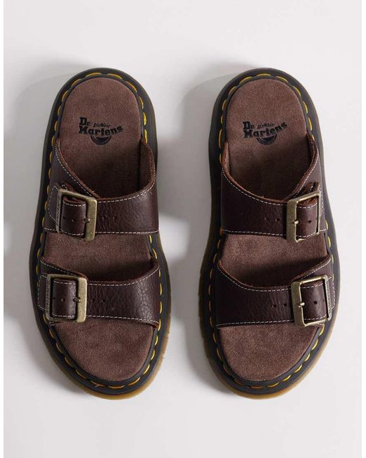 Dr. Martens Brown Josef Slide Sandal