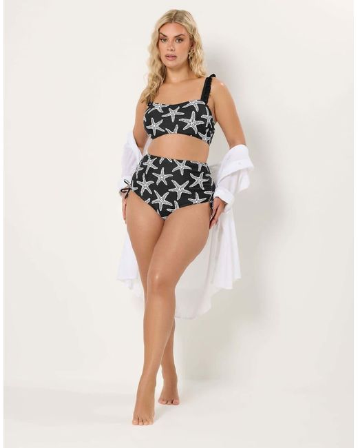 Yours Clothing Black Starfish Tummy Control Bikini Briefs