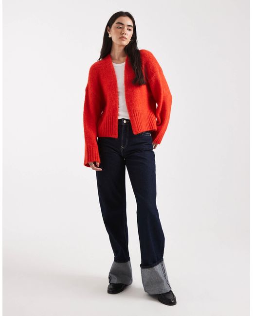 ASOS Red Edge To Edge Cardigan