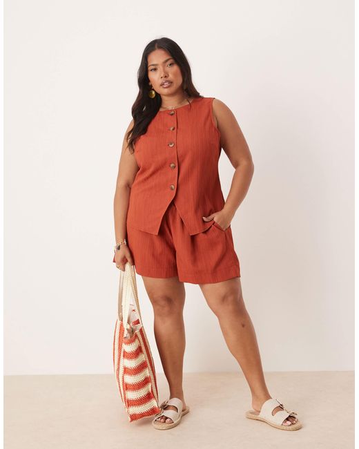 ASOS Red Curve Crinkle Pull On Shorts