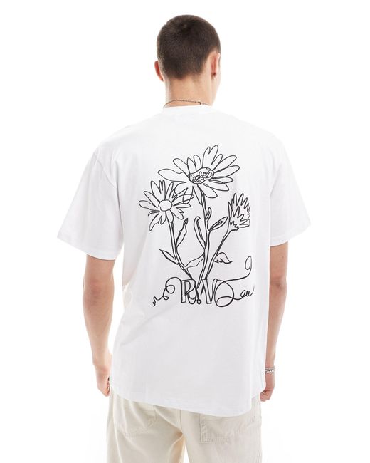 Reclaimed (vintage) White Oversized T Shirt With Flower Graphic for men
