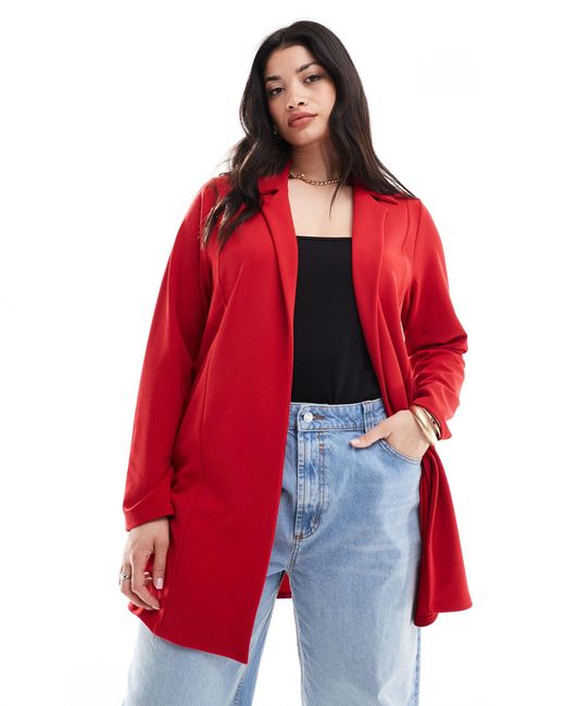 Yours Red Jersey Blazer