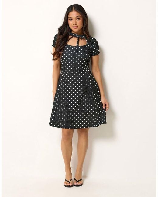PixieGirl Black Petite Polka Dot Mini Dress