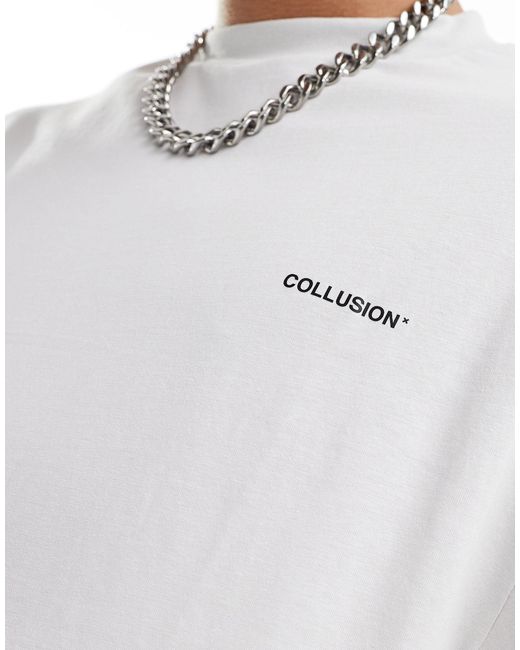 T-shirt unisex skater fit bianca con scritta "cowgirl" stile western di Collusion in White