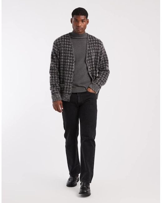 Mango Gray Classic Fine Knit Mock Neck Jumper for men