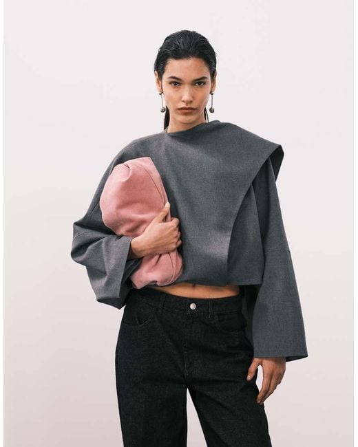 ASOS Pink Premium Suede Cloud Clutch Bag