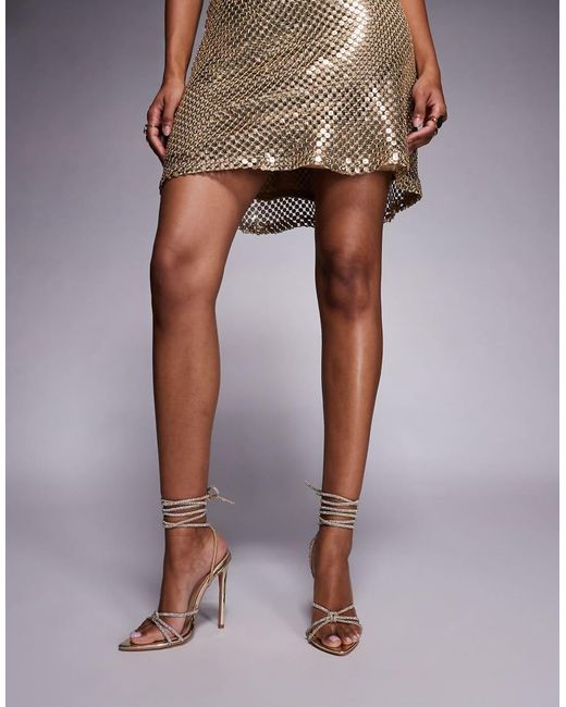 SIMMI Brown Simmi London Wide Fit Fenella Embellished Heeled Sandals