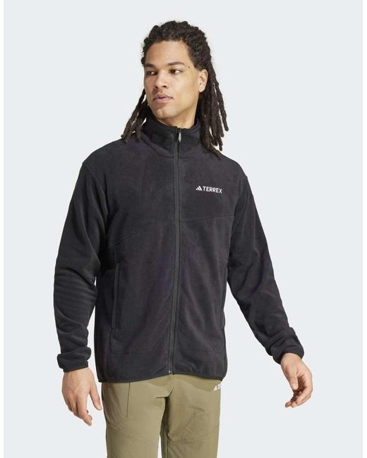 Adidas Originals Black Adidas Terrex Multi Full-Zip Fleece Jacket for men