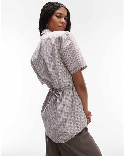 ASOS White Shoulder Pad Short Sleeve Shirt