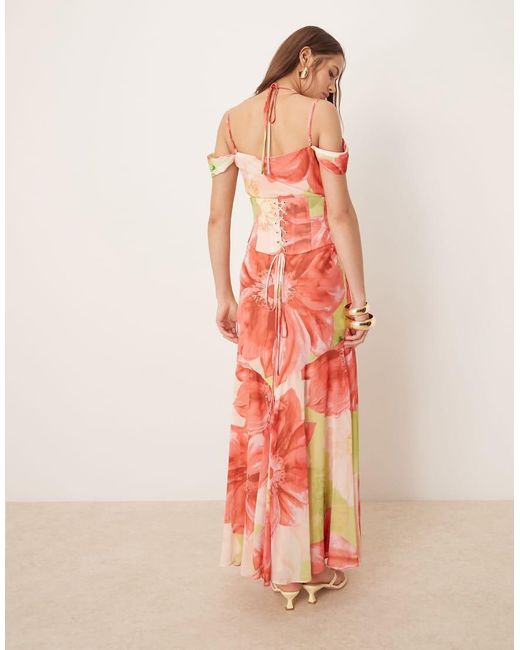 Forever New Pink Detachable Corset Maxi Dress