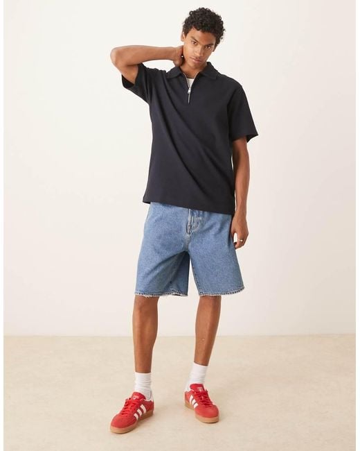 Abercrombie & Fitch Blue baggy Denim Shorts for men