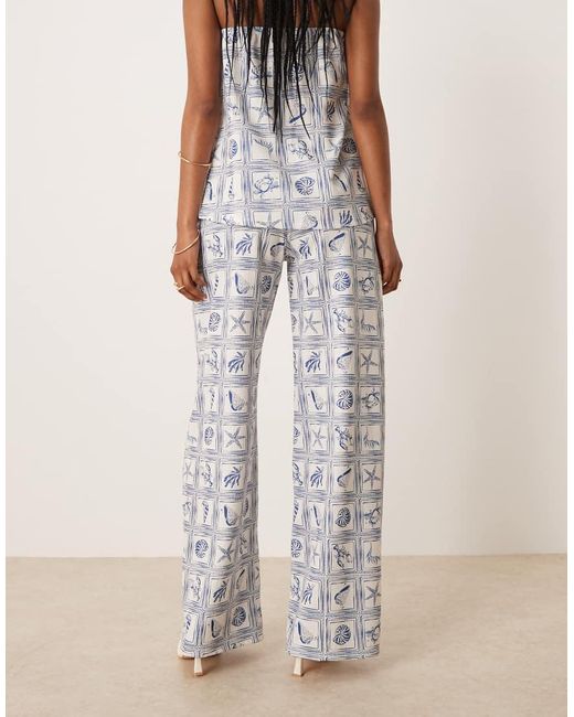 ASOS Broek Met Wijde Pijpen in het Natural