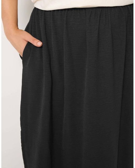 Yours Clothing Black Woven Midi Skirt