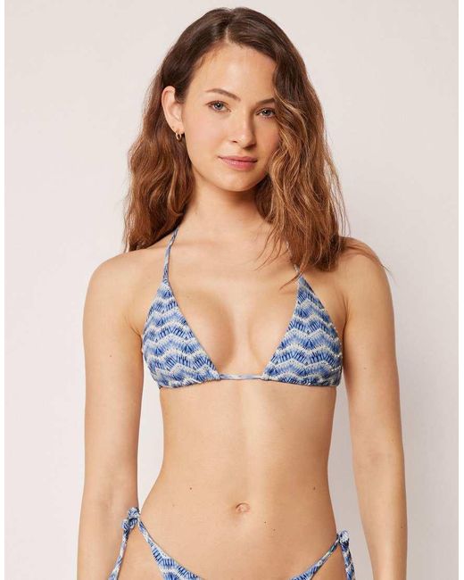 Calzedonia Blue Triangle Bikini Top Reflection