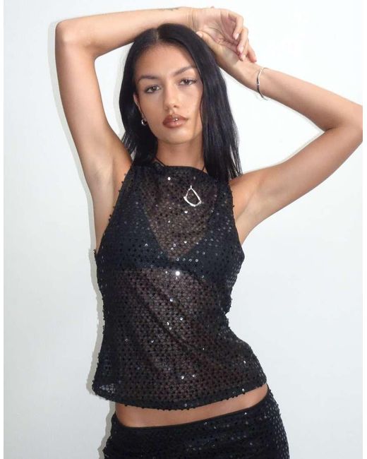 Motel White Dudley Sequin Vest