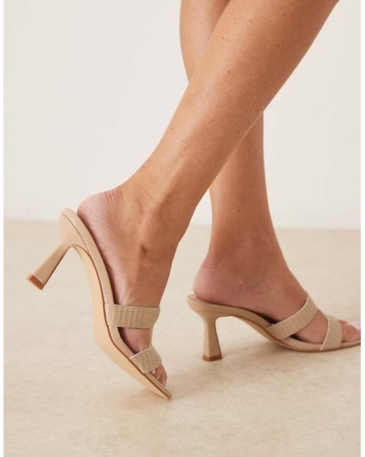 Raid Natural Zelda Kitten Heeled Mule Sandals