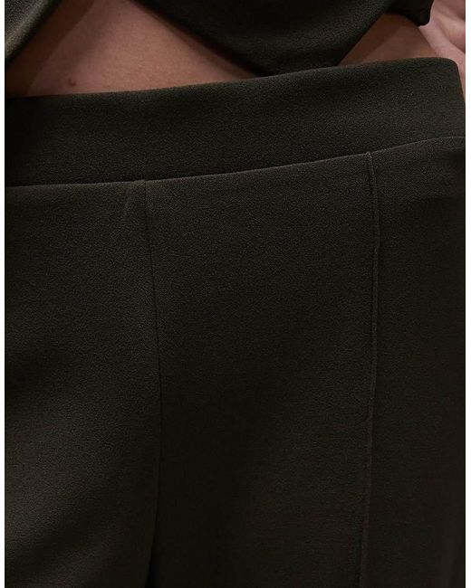Pantaloni Dritti Kaki Con Vita Elasticizzata di Mango in Gray