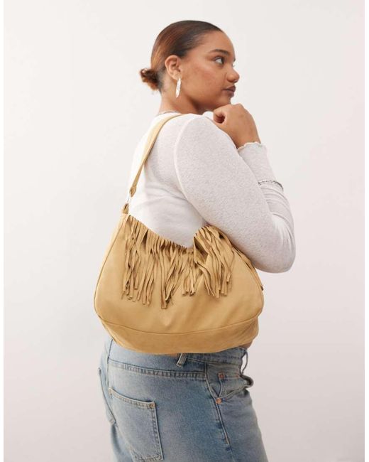 Motel Blue Teria Fringe Detail Slouchy Bag